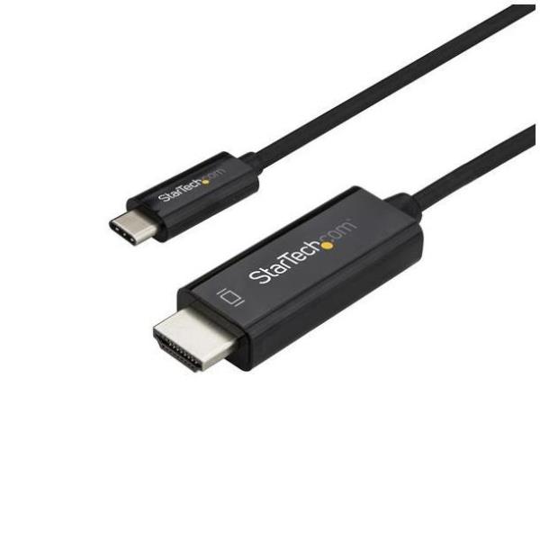 StarTech.com Cavo USB C a HDMI da 1m - Cavo Adattatore USB tipo C a HDMI 2.0 4K 60Hz - Compatibile con Thunderbolt 3 - Per monitor/display HDMI - DP 1.2 Alt Mode HBR2 - Nero (CDP2HD1MBNL) - Cavo adattatore - 24 pin USB-C maschio a HDMI maschio - 1 m - nero - supporta 4K 60 Hz (3840 x 2160) - per P/N: TB4CDOCK