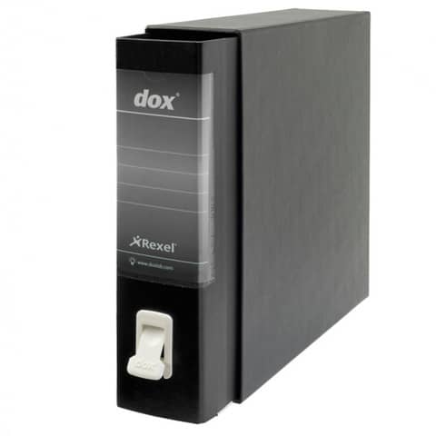Rexel Dox Box 1 - Cartellina con meccanismo a leva - larghezza dorsale 80 mm - per A4 - capacità 500 fogli - nero