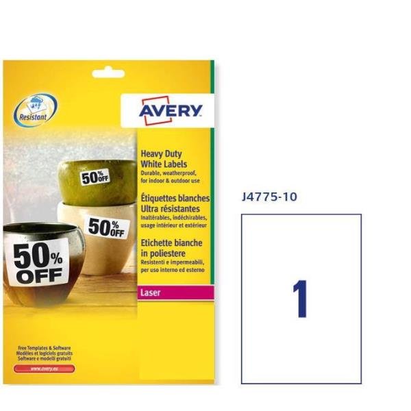 Avery J4775 - Poliestere - bianco - A4 …