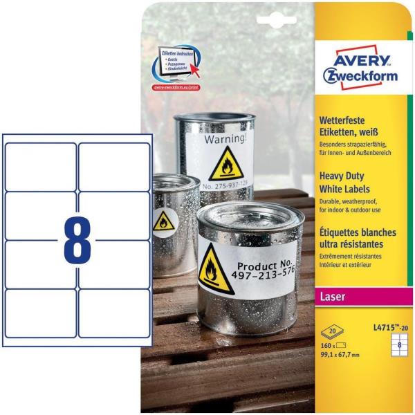 Avery Heavy Duty Laser Labels - Poliestere - …
