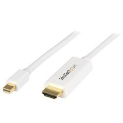 StarTech.com Cavo adattatore Mini DisplayPort a HDMI con cavo integrato - Convertitore da mDP a HDMI da 2m - Ultra HD 4K bianco (MDP2HDMM2MW) - Cavo adattatore - Mini DisplayPort maschio a HDMI maschio - 2 m - bianco - supporto 4K