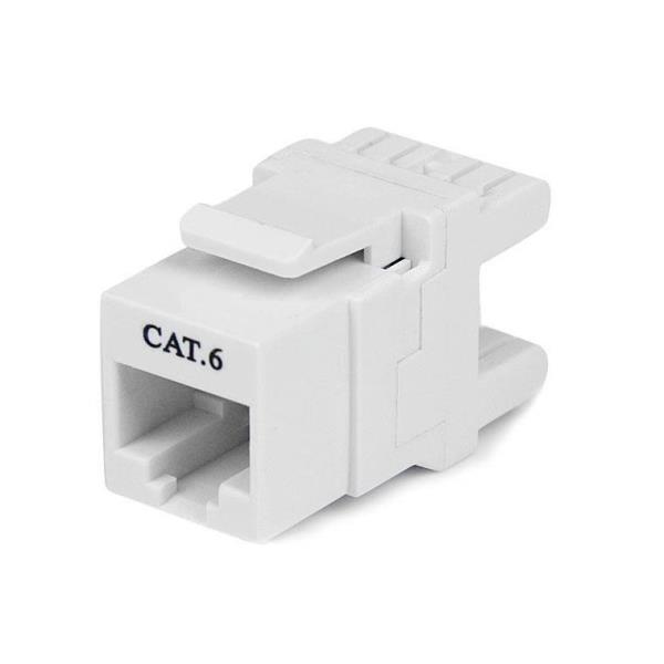 StarTech.com Jack Keystone Cat 6 180° - Jack a parete Cat6 Ethernet RJ45 bianco - Tipo 110 (C6KEY110SWH) - Keystone jack - CAT 6 - RJ-45 - bianco - per P/N: WIRC6CMPBLU