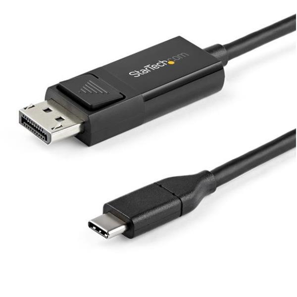 StarTech.com Cavo adattatore USB-C a DisplayPort 1.2 da 1 m - Bidirezionale - 4K 60Hz - USB type C a DP 1.2 - Thunderbolt 3 (CDP2DP1MBD) - Cavo DisplayPort - 24 pin USB-C (M) a DisplayPort (F) - USB 3.1 / Thunderbolt 3 / DisplayPort 1.2 - 1 m - supporto 4K, attivo - nero