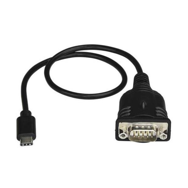StarTech.com Cavo adattatore da USB C a seriale con COM Port Retention - Cavo convertitore USB tipo C a RS232 (DB9) da 40cm (ICUSB232PROC) - Cavo USB / seriale - DB-9 (M) a 24 pin USB-C (M) - 40 cm - nero
