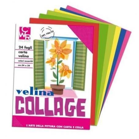 CWR Deco Collage - Carta - 500 x 760 mm - 24 fogli - rosso - carta velina