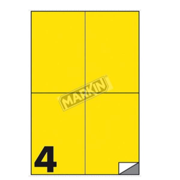 Markin - Autoadesivo permanente - giallo - 105 x 148.5 mm 400 etichette (100 foglio(i) x 4) scatola - etichette