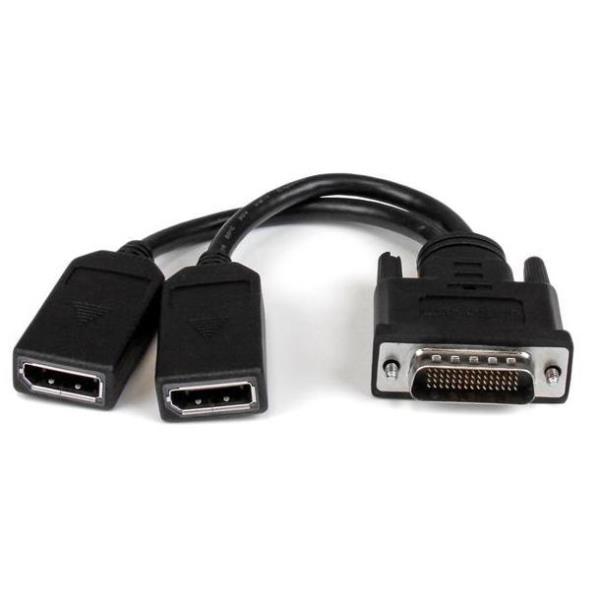 StarTech.com Cavo Adattatore LFH59 / DMS59 a doppio DisplayPort - Convertitore LFH59 a due uscite DP da 20cm - Splitter dello schermo - DisplayPort (F) a DMS-59 (M) - 20.3 cm - stampato, viti a serraggio manuale - nero