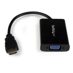 StarTech.com Adattatore convertitore video HDMI a VGA con Micro USB e audio per PC desktop/laptop/ultrabook - 1920x1200 (HD2VGAA2) - Adattatore video - HDMI maschio a HD-15 (VGA), mini-jack, Micro-USB Tipo B femmina - 25 cm - nero - supporto 1080p, attivo - per P/N: DK30CH2DEP, DK30CH2DEPUE, MST30C2DPPD