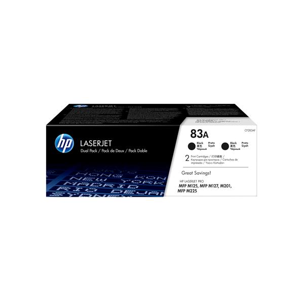 HP 83A - Confezione da 2 - nero - originale - LaserJet - cartuccia toner (CF283AD) - per LaserJet Pro M201, M202, MFP M125, MFP M127, MFP M225