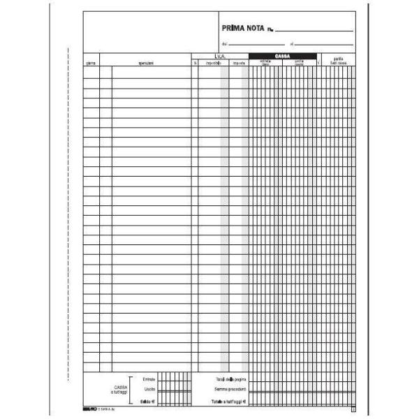 Edipro - Modulo prima nota - 50 fogli - 210 x 310 mm - duplicato