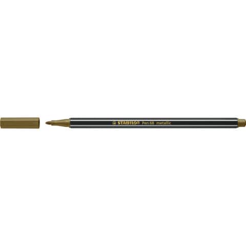 STABILO Pen 68 metallic - Penna punta in fibra - oro - inchiostro base acqua - 1 mm - medio