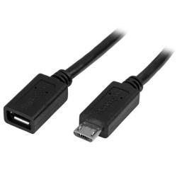 StarTech.com Cavo prolunga Micro USB maschio a femmina - Cavo di estensione micro-USB di 50cm - Nero - Prolunga USB - Micro-USB Tipo B (M) a Micro-USB Tipo B (F) - USB 2.0 - 50 cm - nero