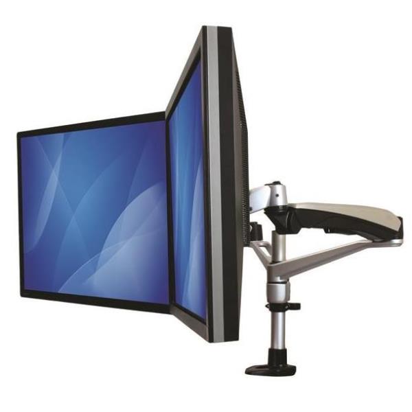 StarTech.com Supporto per Doppio Monitor con bracci articolati - Accatastabile -Braccia intercambiabili con Regolazione di Altezza a Molle - Kit montaggio (montaggio su scrivania, morsa a occhiello) - video full-motion - per display LCD - plastica, Alluminio, acciaio - nero, argento - dimensione schermo: 30" - per P/N: ACCSMNT, DK30A2DH, DK30C2DAGPD, DK30C2HAGPD, PXT101YUK, TB3DK2DPM2, TB3DK2DPPD