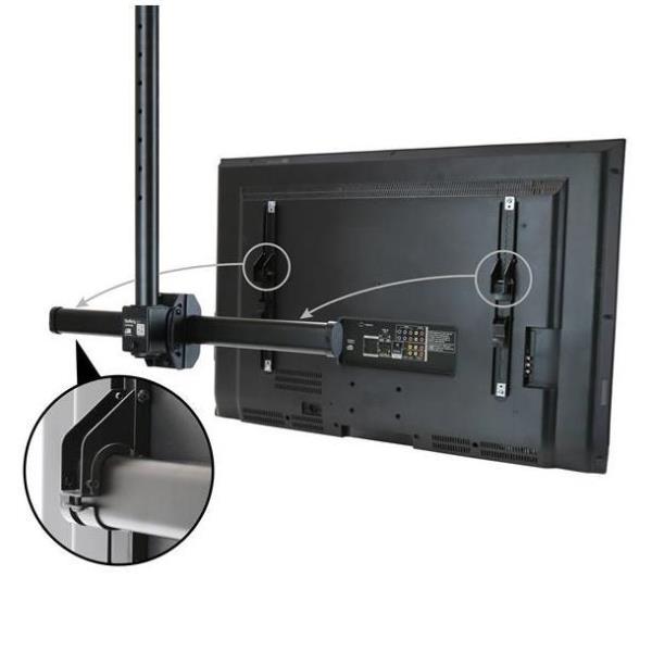 StarTech.com Supporto da Soffitto per TV a schermo piatto VESA da 37" a 70" - Accaio robusto - Supporto Multidirezionale - Staffa - per pannello piatto - acciaio per lavori gravosi - nero - dimensione schermo: 37"-75" - installabile a soffitto - per P/N: HDMIPLATE
