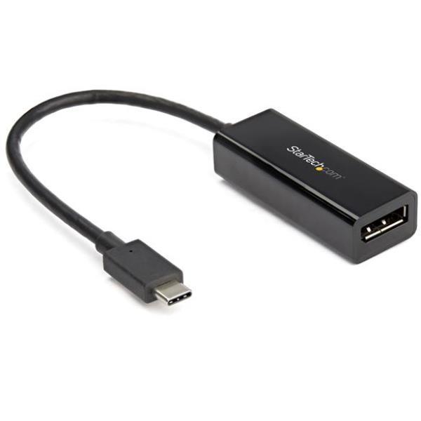 StarTech.com USB C to DisplayPort Adapter, 8K/5K/4K USB Type C to DP 1.4 Alt Mode Video Converter, HBR3/DSC/HDR, 8K 60Hz, Thunderbolt 3 Compatible DisplayPort 1.4 Monitor Display Adapter - 8K USB-C to DP Adapter (CDP2DP14B) - Adattatore DisplayPort - 24 pin USB-C (M) a DisplayPort (F) - Thunderbolt 3/DisplayPort 1.4 - supporto 1080p, supporta 4K 120 Hz, supporta 8K 60 Hz (7680 x 4320), supporta 5K 60 Hz - nero - per P/N: TB4CDOCK