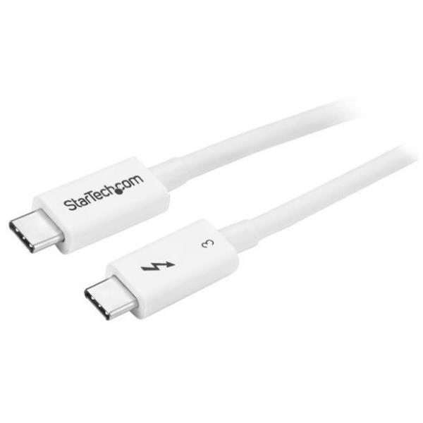 StarTech.com Cavo Thunderbolt 3 - 20Gbps - 50cm - Bianco - Compatabile con Thunderbolt, USB e DisplayPort - Cavo Thunderbolt - 24 pin USB-C (M) a 24 pin USB-C (M) - USB 3.1 Gen 2 / Thunderbolt 3 / DisplayPort 1.2 - 50 cm - supporto 4K - bianco - per P/N: CDP2HDUACP, CDP2HDUACPW, PEXUSB321C, TB33A1C