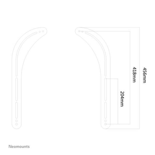 Neomounts NS-SB100 - Kit montaggio (2 staffe di montaggio) - per sound bar - nero