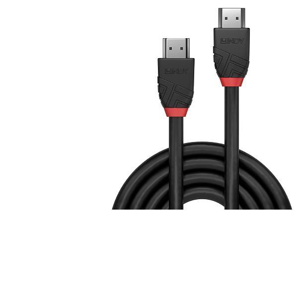 Lindy Black Line - Cavo HDMI con Ethernet - HDMI maschio a HDMI maschio - 3 m - tripla schermatura - nero - di forma rotonda, supporto 4K