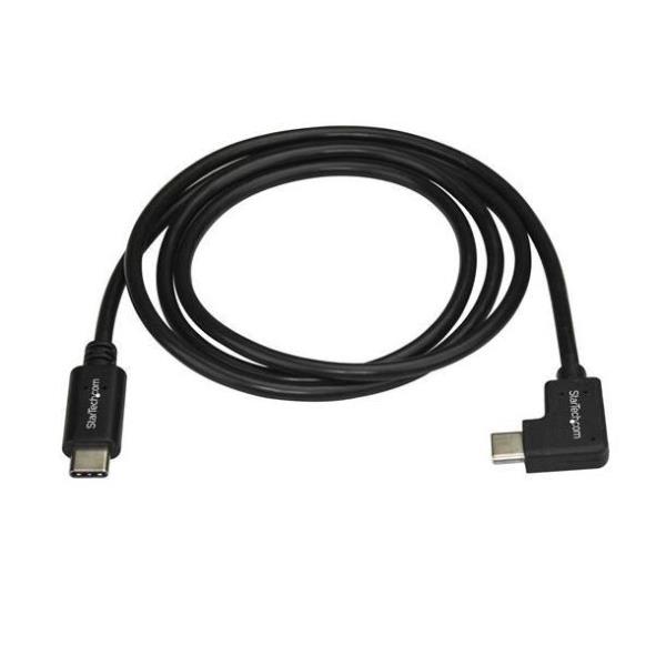 StarTech.com Cavo USB-C angolato destro - M/M - 1m - USB 2.0 - Cavo Ricarica USB Tipo C - Cavo USB - 24 pin USB-C (M) dritto a 24 pin USB-C (M) Angolo retto - USB 2.0 - 1 m - nero - per P/N: DKT30CHD