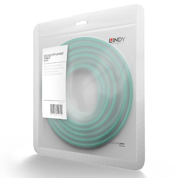 Lindy - Cavo patch - RJ-45 (M) a RJ-45 (M) - 20 m - SFTP, PiMF - CAT 6e - antiaggrovigliamento - verde