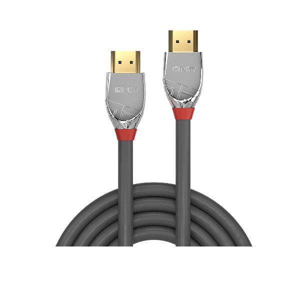 Lindy CROMO - Cavo HDMI con Ethernet - HDMI maschio a HDMI maschio - 3 m - tripla schermatura - grigio - supporto 4K