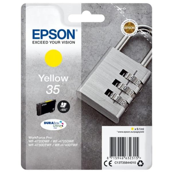 Epson 35 - 9.1 ml - giallo - originale - blister - cartuccia d'inchiostro - per WorkForce Pro WF-4720, WF-4720DWF, WF-4725DWF, WF-4730, WF-4730DTWF, WF-4740, WF-4740DTWF