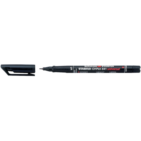 STABILO OHPen universal - Penna a punta sottile - permanente - per lucidi - nero - 0.4 mm - superfine