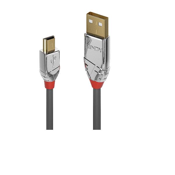 Lindy CROMO - Cavo USB - USB (M) a mini-USB Type B (M) - USB 2.0 - 2 m - di forma rotonda - grigio