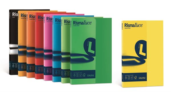 FAVINI Rismaluce Small Mix - Cellulosa - colori assortiti - A4 (210 x 297 mm) - 90 g/m² - 100 fogli carta colorata