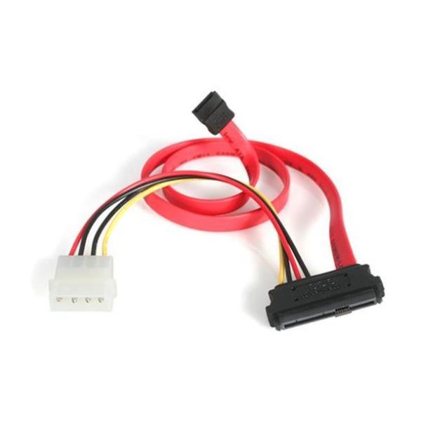 StarTech.com Cavo adattatore SAS 29 Pin a SATA con alimentazione LP4, 45 cm - Convertitore SFF 8482 a SATA (SAS729PW18) - Cavo SATA / SAS - Alimentazione interna 4 pin, SAS interno 29 pin (SFF-8482) a SATA (R) - 46 cm - rosso - per P/N: DRW150SASBK