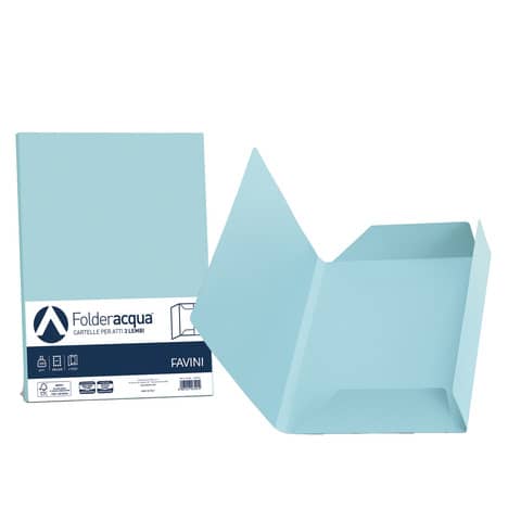 FAVINI HOME-OFFICE PROFESSIONAL Luce-Acqua - Cartelletta a 3 lembi - per 245 x 345 mm - blu chiaro (pacchetto di 25)