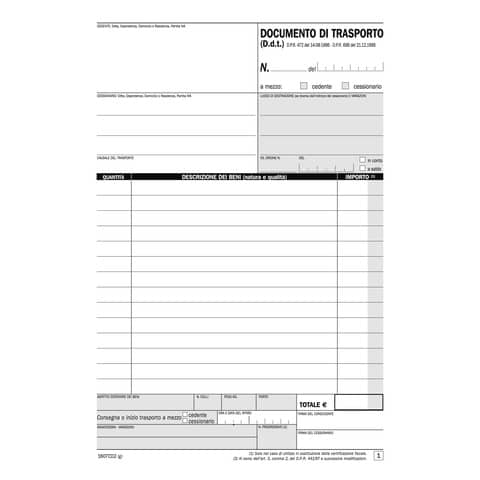 Data Ufficio - Modulo di trasporto - 50 …