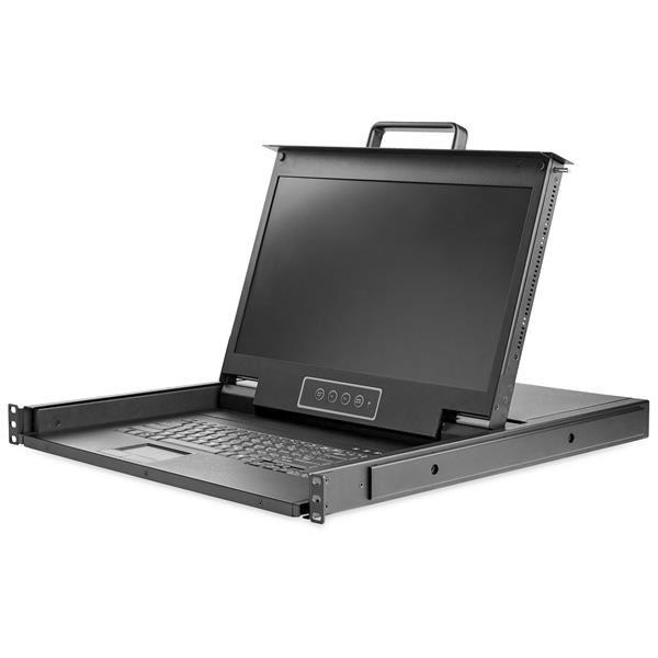 StarTech.com Console KVM per Armadio Rack - KVM Switch VGA - Monitor LCD 17" HD 1080p - Cassetto KVM LCD 1U completo con cavi - Supporto USB - Supporto USB + VGA - Tastiera Inglese (RKCONS17HD) - Console KVM con switch KVM - 1 porte - USB - 17.3" - montabile in rack - 1920 x 1080 Full HD (1080p) @ 60 Hz - 300 cd/m² - 800:1 - VGA - nero - 1U