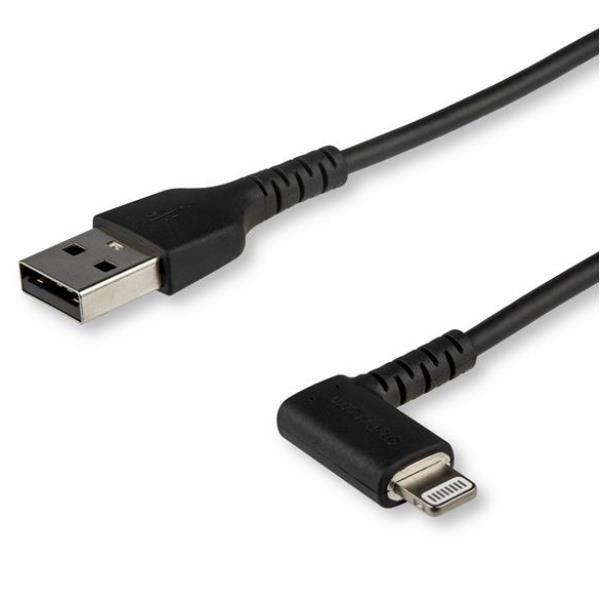 StarTech.com Cavo da USB-A a Lightening 2m durevole - nero - angolo retto a 90&deg; in fibra aramidica - Certificato Apple MFi (RUSBLTMM2MBR) - Cavo Lightning - Lightning maschio angolato a USB maschio - 2 m - a doppia schermatura - nero - per Apple iPad/iPhone/iPod (Lightning)