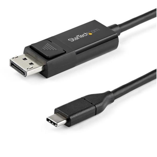 StarTech.com Cavo adattatore USB-C a DisplayPort 1.2 da 2 m - Bidirezionale - 4K 60Hz - USB type C a DP 1.2 - Thunderbolt 3 (CDP2DP2MBD) - Cavo DisplayPort - USB-C (M) a DisplayPort (M) - USB 3.1 / Thunderbolt 3 / DisplayPort 1.2 - 2 m - supporto 4K, attivo - nero