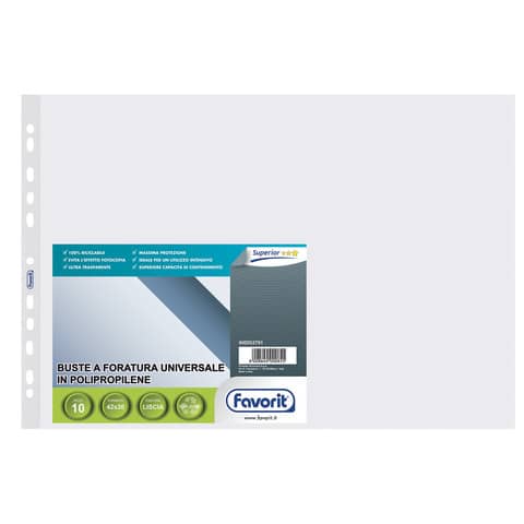 Favorit SUPERIOR - Busta trasparente - per 420 x 300 mm - trasparente (pacchetto di 10)