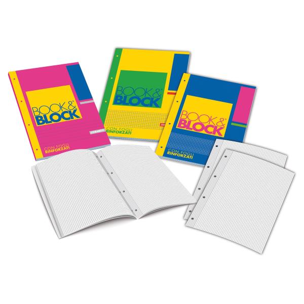 Blasetti book & block - Blocco di ricambio - A4 - 40 fogli / 80 pagine - regolabile - 4 fori