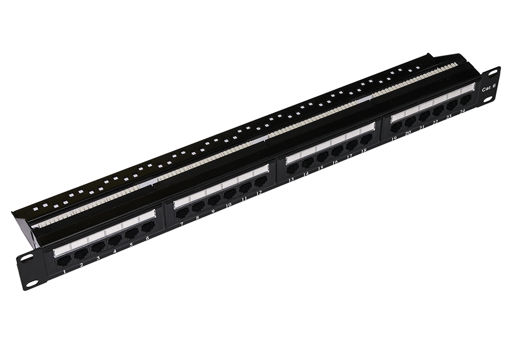 Link - Pannello cablaggio - RJ-45 X 24 - nero, RAL 9005 - 1U - 19"