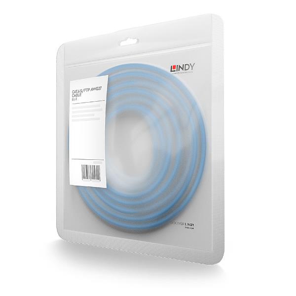 Lindy - Cavo patch - RJ-45 (M) a RJ-45 (M) - 30 cm - SFTP, PiMF - CAT 6e - antiaggrovigliamento - blu