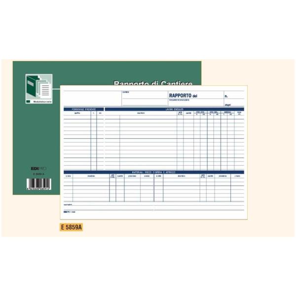 Edipro - Blocco rendiconto di costruzione - 50 fogli - 297 x 220 mm - duplicato - senza carbonio