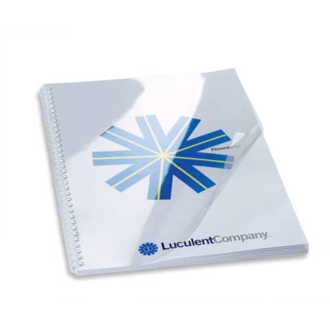 GBC HiClear - A4 (210 x 297 mm) - 180 micron - trasparente - 100 pezzi copertina in PVC per rilegatura