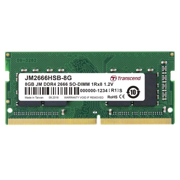 Transcend JetRAM - DDR4 - modulo - 8 GB - SO DIMM 260-pin - 2666 MHz / PC4-21300 - CL19 - 1.2 V - senza buffer - non ECC