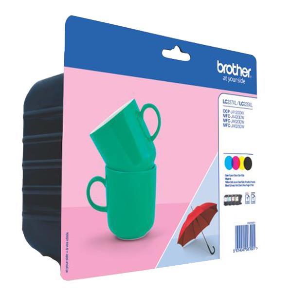 Brother LC227XLVALBP - Confezione da 4 - Alta resa - nero, giallo, ciano, magenta - originale - blister - cartuccia d'inchiostro - per Brother DCP-J4120DW, MFC-J4420DW, MFC-J4620DW, MFC-J4625DW
