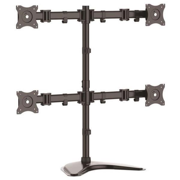 StarTech.com Supporto Articolabile VESA per 4 Monitor - Stand regolabile per 4 Schermi fino a 27" (8kg) - Supporto - per 4 monitor - Alluminio, acciaio per lavori gravosi - nero - dimensione schermo: 13"-27" - supporto per scrivania - per P/N: ACCSMNT