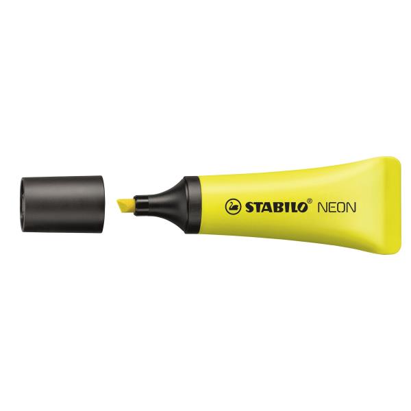 STABILO NEON - Evidenziatore - giallo fluorescente - inchiostro base acqua - 2-5 mm
