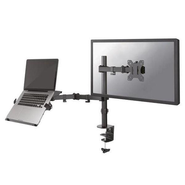 Neomounts by Newstar FPMA-D550NOTEBOOK - Kit montaggio - full-motion - per display LCD / notebook - nero - dimensione schermo: 10"-32" - installabile con morsetto, rondella, montabile su desk