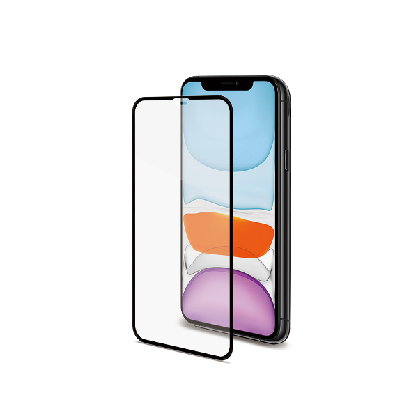Celly Full Glass - Protezione per schermo per telefono cellulare - vetro - colore telaio nero - per Apple iPhone 11