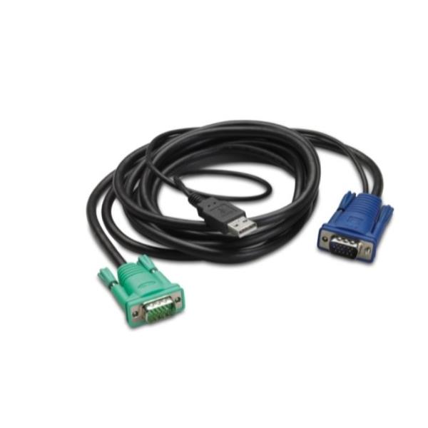 APC - Cavo tastiera / video / mouse (KVM) - USB, HD-15 (VGA) (M) a HD-15 (VGA) (M) - 3.66 m - nero - per P/N: AP5201, AP5202, AP5808, AP5816, KVM1116R