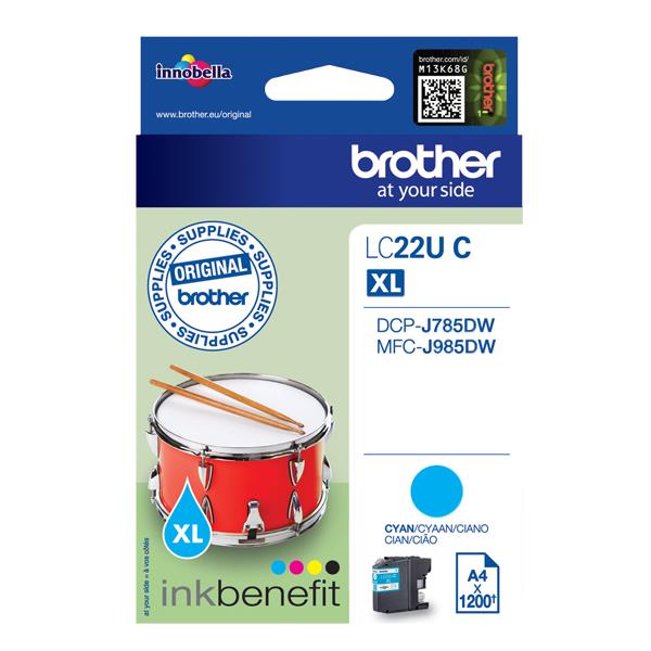 Brother LCLC22UC - XL - ciano - originale - cartuccia d'inchiostro - per Brother DCP-J785DW, MFC-J985DW; INKvestment Work Smart MFC-J985DW, MFC-J985DW XL