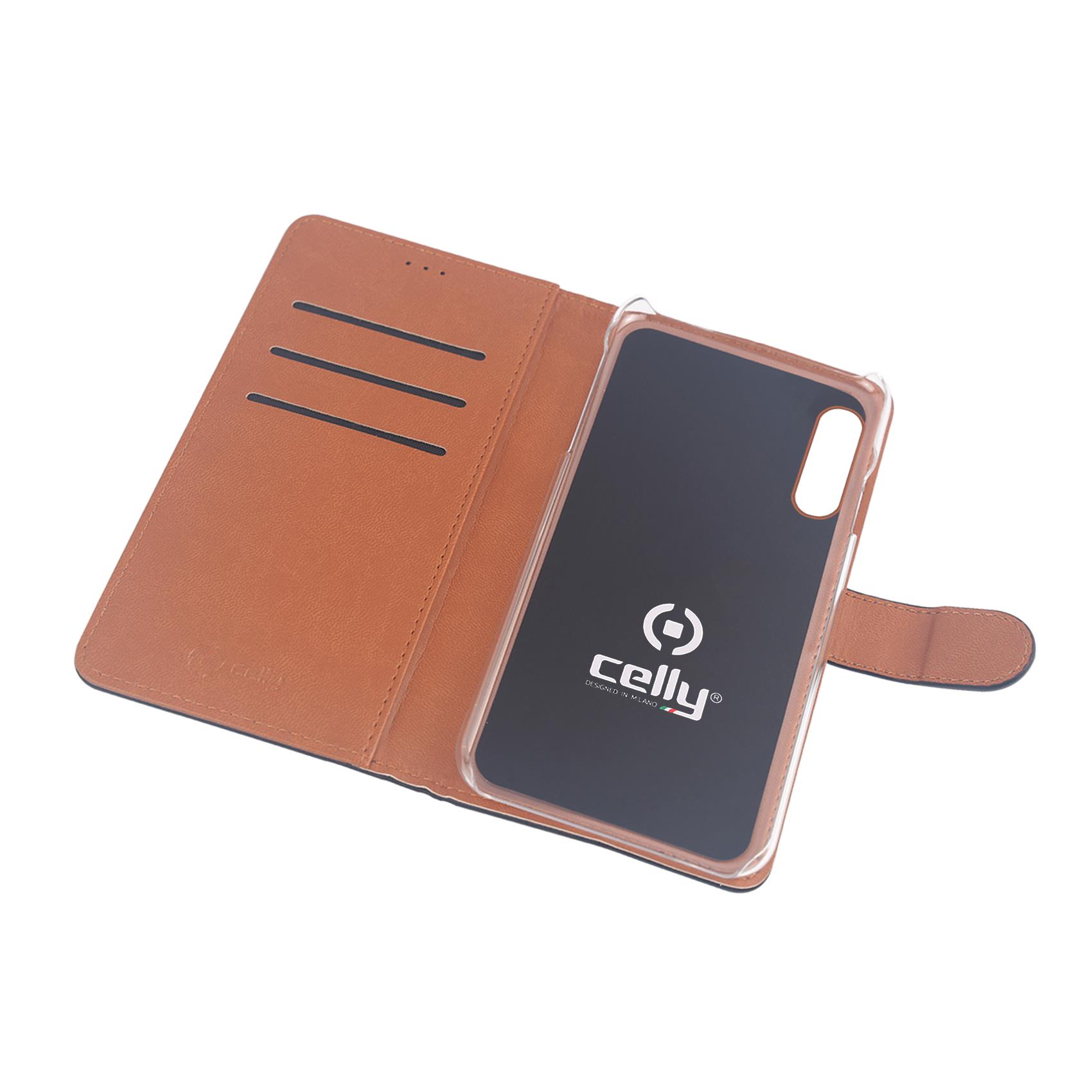 Celly Wally - Flip cover per cellulare - similpelle - nero - per Samsung Galaxy Xcover Pro